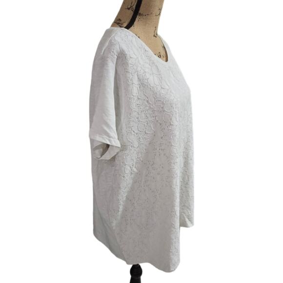 Talbots White Lace Beach Summer Nautical Shirt Plus Size 3X New! - Picture 3 of 7